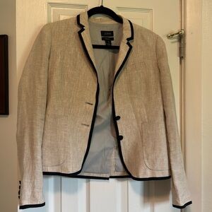 J. Crew Schoolboy Linen Blazer Double Button Summer Spring Office Work Light